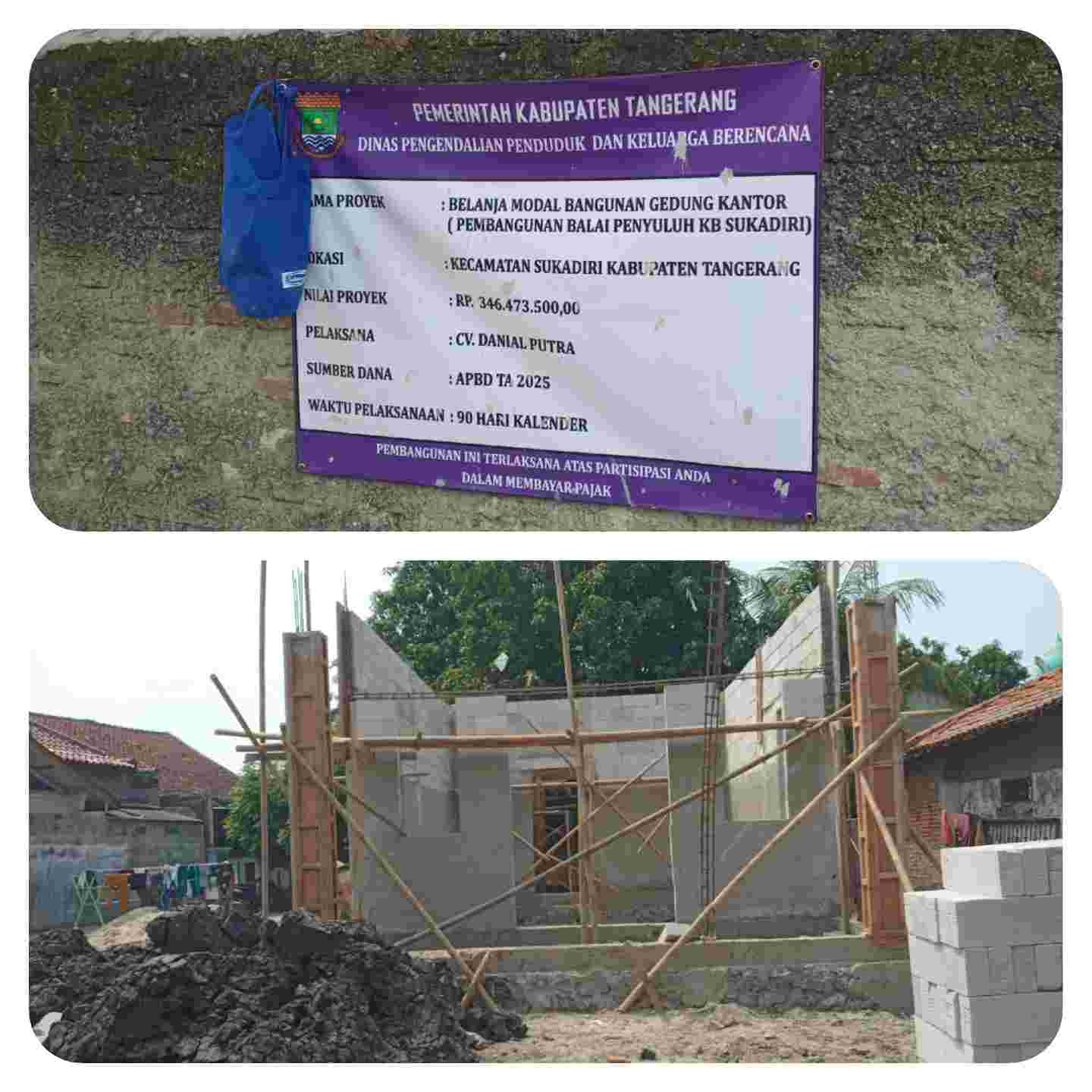 Proyek Pembangunan Balai Penyuluh KB Sukadiri Disorot Publik Diduga Tak Sesuai Prosedur !