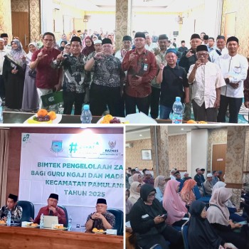 Bimtek Pengelolaan Zakat  di Kec.Pamulang, Pesan DR. Deni Nuryadin( Komisioner Bidang SAU Baznas Kota Tangsel)