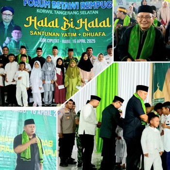 Dengan Tema Imamah dan beradab untuk merajut Kerempugan,



FBR Korwil Tangerang- selatan gelar Santunan Yatim dan Dhuafa