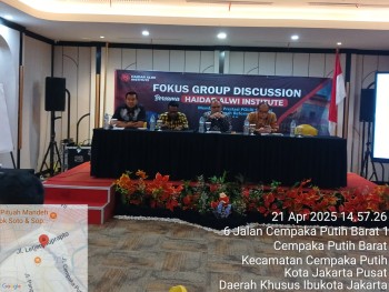 HAIDAR ALWI INSTITUTE ADAKAN FGD MEMBEDAH PRESTASI POLRI SEBAGAI AMANAH REFORMASI 