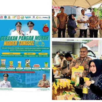 Gerakan Pangan Murah Ngider Tangsel, Pesan Camat Ciputat-timur( Rastra Yudhatama)



