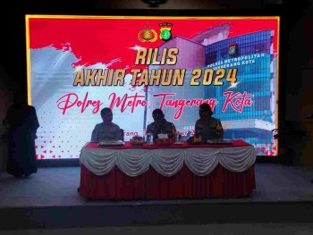 Wujudkan Pelayanan Optimal, Polres Metro Tangerang Kota Gelar Rilis Akhir Tahun 2024,torehan prestasi yang diraih Jajaran Polres Metro Tangerang Kota