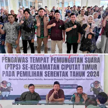 Pelatihan dan Bimbingan teknis PTPS Se- Kecamatan Ciputat- timur  selesai, ini pesan Ketua Panwascam:  Selamat bertugas, jaga kelancaran dan cegah terjadinya pelanggaran