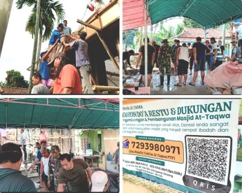 Warga RT 12/04 PTP.N.Cilenggang gelar giat Kerja Bhakti Pembangunan Masjid Jami  AT- TAQWA