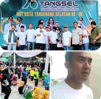 Meski di guyur hujan, Puncak Acara Di  Kecamatan Ciputat- timur dalam HUT Kota Tangsel ke-16 berlangsung  Semarak