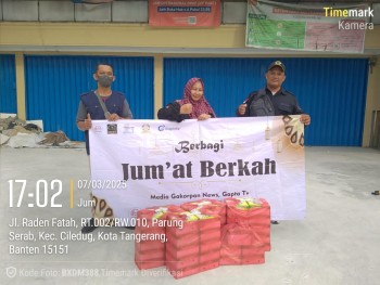 Puasa Hari Ke 7 Marhaban Ya Ramadhan Media Gakorpan dan TV Gapta Berbagi Berkah Salurkan Berkat Nasi Kotak Berbuka Puasa