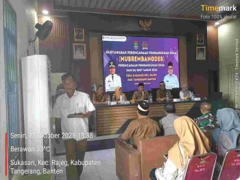 Musrenbang 2025 Desa Sukasari Kec Rajeg Kab tangerang Bahas Rencana Pembangunan RKPDes,DU Tahun 2026
Berjalan Sesuai Harapan

