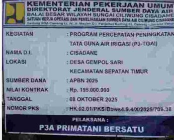 Mitra Tani Bersatu Gempol Sari Dukung Ketahanan Pangan Lewat Perbaikan Irigasi