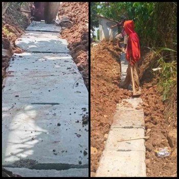 Pekerjaan U-Ditch tampak Asal Jadi, Diduga Adanya main mata Antara Swasta Dengan Pemerintah terkait