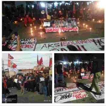 GMNI Gelar Aksi Solidaritas Untuk Korban Kecelakaan Akibat Pelanggar Perbup, Lakukan Tabur Bunga Dan Nyalakan Lilin Serta Desak Copot Kadishub dan Kasat Pol PP