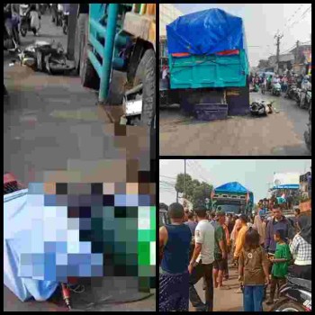 Tragis! Diduga bocah asal Perum Rajeg Gardenia,Kecamatan Rajeg, Kabupaten Tangerang, Banten, tewas terlindas ban truk tambang