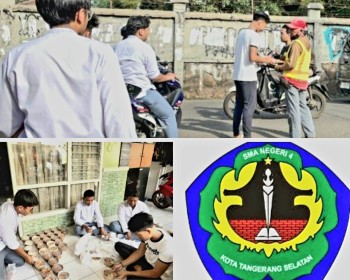 Siswa SMAN 4 Kota Tangsel  yang tergabung dalam The Albirru Gelar Aksi Jum' at Berbagi