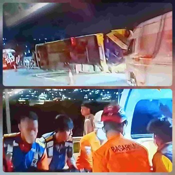 Di Duga Kecelaka'an Tunggal Bus Cahaya Trans di Tol Semarang, 16 Orang Meninggal Dunia 