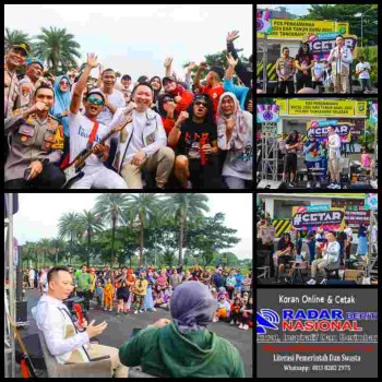 Kapolres Tangsel Sosialisasikan CETAR di CFD Bintaro,mensosialisasikan program pencegahan tawuran antar pelajar