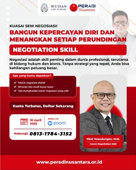 Peradi Nusantara Bekali Pendidikan Communication & Negetiation Skill secara Gratis bagi Anggota nya